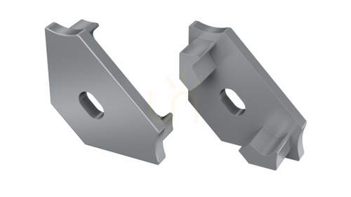Check Lumines aluminium end cap for LED profile C, silver, with cable opening