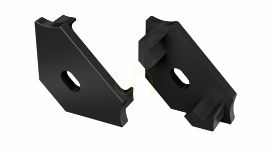 ALU blanking plug for LED LUMINES C profile black with hole
