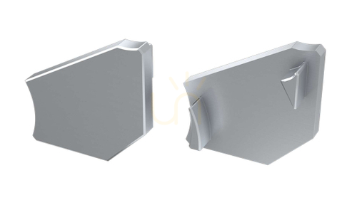 Check Lumines H aluminium end cap, silver, LEFT, without hole, push-fit (12-0265-11)