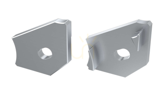 ALU blanking plug for LED LUMINES H profile silver with hole right