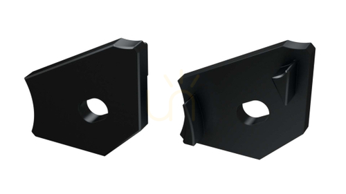 Check Black left aluminium end cap with cable opening for Lumines H LED profile