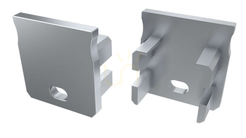 Check ALU end cap with hole for LUMINES Y LED profile silver 12-0095-10 LUMINES
