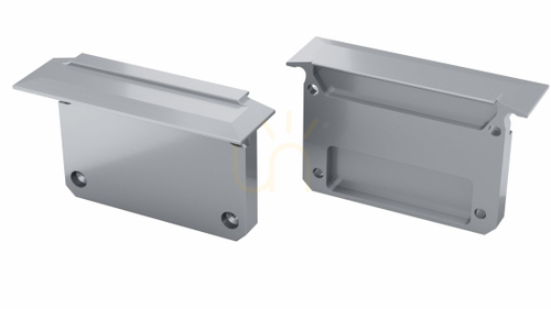 Check Lumines INSO aluminium end cap, silver, without hole, flat, screw-fixed (12-0125-11)