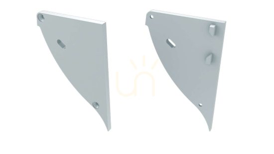 Aluminium end cap for the Lumines Conva LED profile, right-hand with cable hole, white