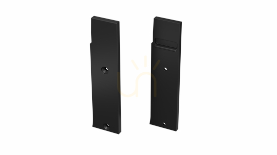 ALU blanking plug for LUMINES FLARO LED profile black lacquered right straight