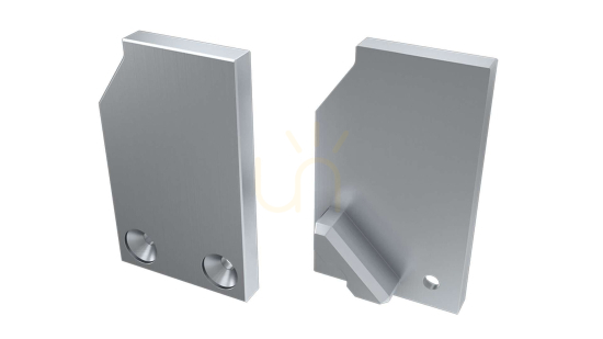 Right aluminium end cap for LUMINES I10 10 mm, without hole 12-0295-11