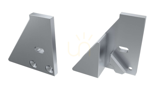ALU cap for LUMINES I6 8mm silver LED profile right with support with hole