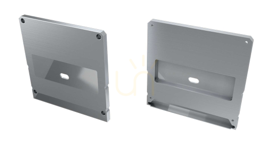 ALU-Blindstopfen für LUMINES LARGO M2+LARGO LED-Profil silber mit Bohrung