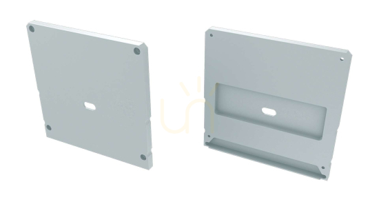 Aluminium End Cap LUMINES LARGO M2 + LARGO with Hole White 12-1021-10