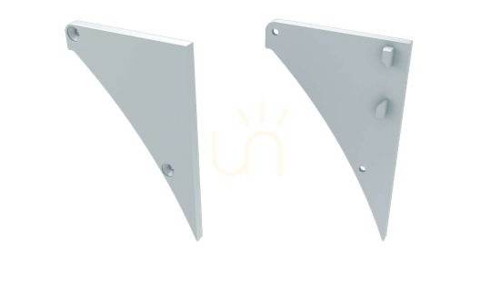 White left aluminium end cap without hole for LUMINES LOGI profile