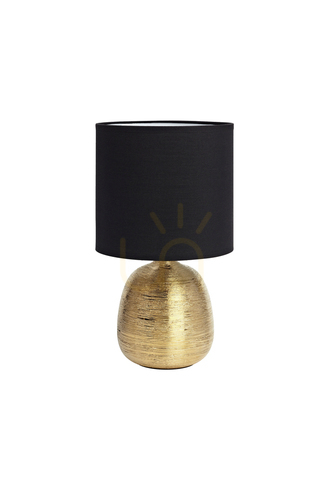 Check Table Lamp Markslojd Oscar 107068 Black Gold Ceramic Textile E27