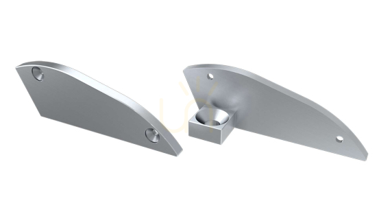 ALU cap for LUMINES RETO LED profile silver left with 15° support