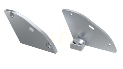 Check ALU end cap for LUMINES RETO LED profile silver right with 30° support with hole
