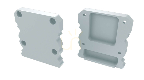 White aluminium end cap for LUMINES TALIA M1 + TALIA, without cable opening
