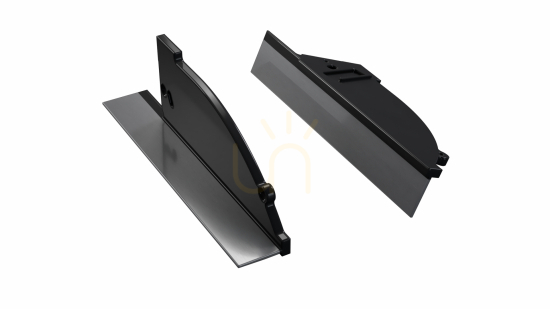 ALU blanking plug for LUMINES TOPO LED profile black lacquered right with hole