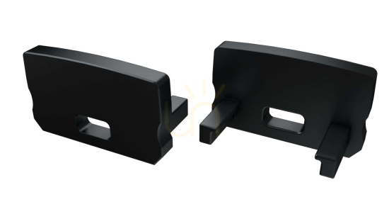 ALU Blindstopfen für LED LUMINES D HIGH Profil schwarz mit Loch