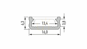 LED profile LUMINES type D raw 1 m small 1