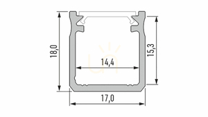 LUMINES LED profile type Y black anodized 1 m small 1