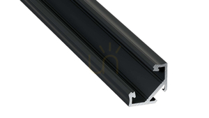 LED profile LUMINES type C black anodized 2 m small 0