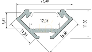 LED profile LUMINES type C inox anodized 2 m small 1