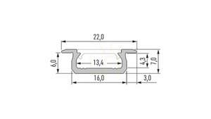 LED profile LUMINES type Z raw 2 m small 1