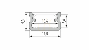 LUMINES LED profile type A silver anodized 2 m small 1
