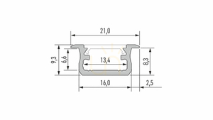 LED profile LUMINES type B raw 1 m small 1