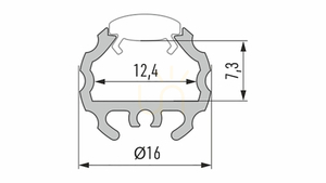 LED profile LUMINES type Mico raw 1 m small 1