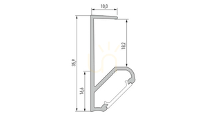 LED profile LUMINES type Q18 inox anodized 1 m small 1