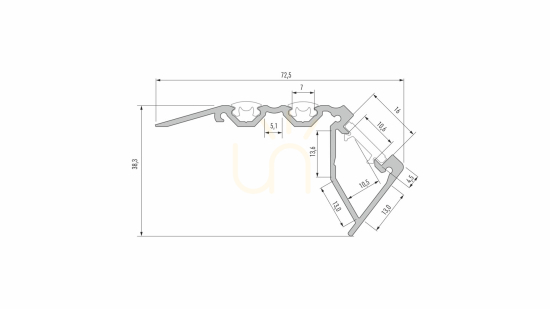View LED profile LUMINES type Scala silver anodized 1 m LED profile LUMINES type Scala silver anodized 1 m
