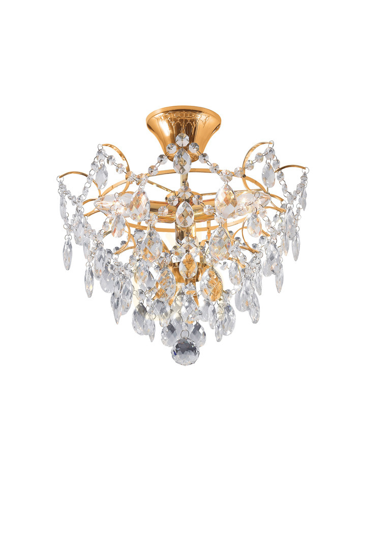 Kronleuchter Markslojd Rosendal 3-flammig Gold Transparent Kristall 100538