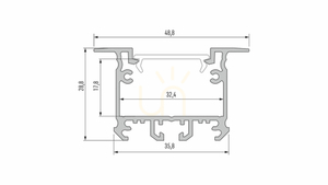 Recessed LED profile LUMINES inTALIA white lacquered 2.02 m small 1