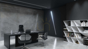 LUMINES SUBLI recessed LED profile for plasterboard, black lacquered, 2.02 m small 2