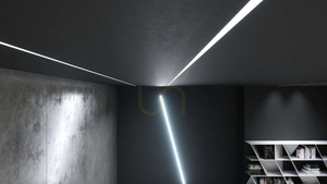 LUMINES SUBLI recessed LED profile for plasterboard, black lacquered, 2.02 m small 3