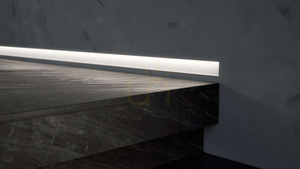 LUMINES TIANO recessed LED skirting profile, black painted, 1 m small 3