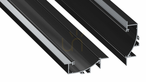 LUMINES TIANO recessed LED skirting profile, black painted, 1 m small 0