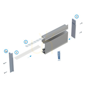 LUMINES FLARO recessed LED skirting profile white lacquered 1 m small 7