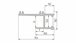 LED profile LUMINES type APA12 silver anodized 1 m small 1