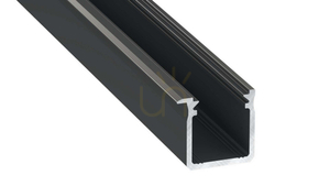 LED profile LUMINES type J black anodized 1 m small 0