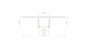 LED profile LUMINES type Falco white lacquered 1 m small 1