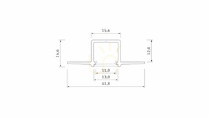 LED profile LUMINES type Gaudi raw 1 m small 1