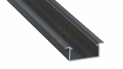Check LED profile LUMINES type Gemi black anodized 2 m