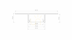 LED profile LUMINES type Plato raw 2 m small 1