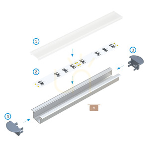 LUMINES U 10-1031-20 recessed LED profile, white lacquered, 2.02 m small 5