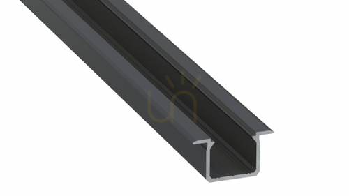 Check LED profile LUMINES type U black anodized 2 m