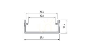 LUMINES LED profile type DUAL raw 1 m small 1