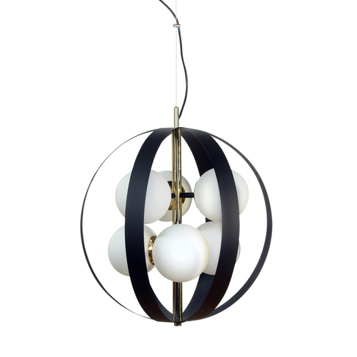 Check Pendant lamp Zuma Line NELA 1138 50CM CZARNO-gold/