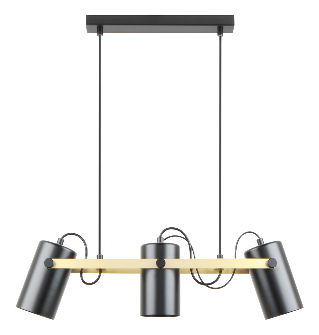 Pendant lamp Zuma Line RESI A8162-3A black MAT-ZŁOTO/MATT