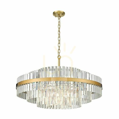 Check CONSTANTINOPLE P0567-16A-2GAC chandelier, brass and glass, 16xG9, Ø 80 cm