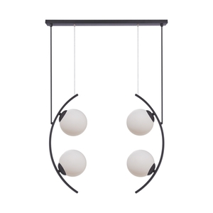 Zuma Line HELIX 5016 black pendant light with white glass shades, 4×E14 small 0